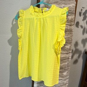 Yellow Ruffle Sleeve Tank